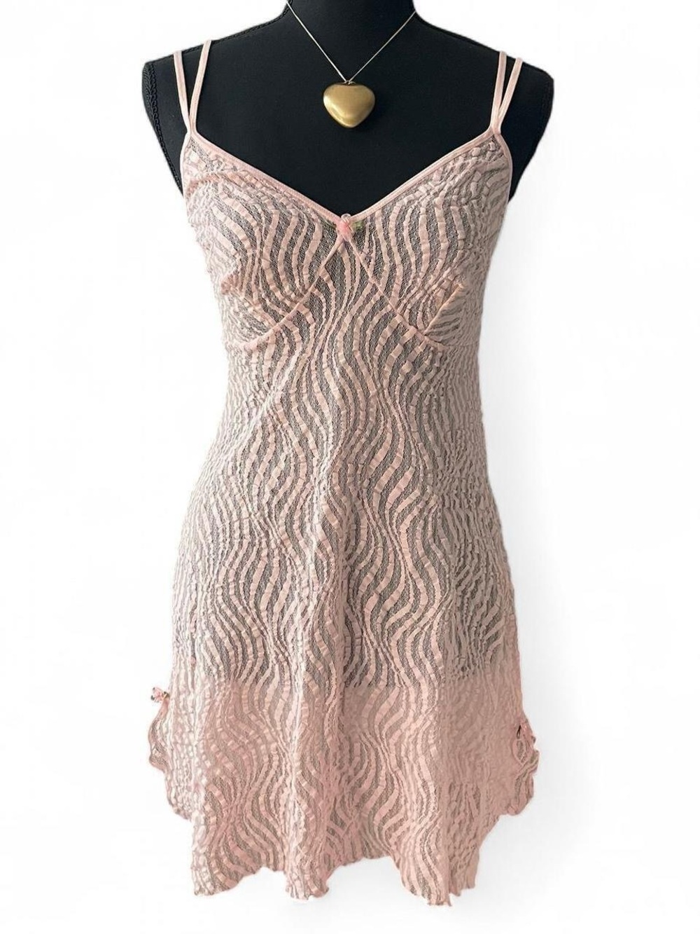 Vintage Pink Coquette Babydoll Slip Nightgown